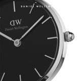 Daniel Wellington Petite Sheffield Black Dial Black Leather Strap Watch For Women - DW00100180