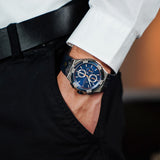 Maurice Lacroix Aikon Chronograph Blue Dial Blue Leather Strap Watch For Men - AI1018-SS001-432-4