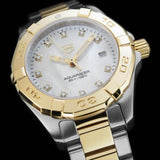 Tag Heuer Aquaracer Diamonds Mother of Pearl Dial Two Tone Steel Strap Watch for Men - WBD1422.BB0321