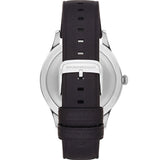 Emporio Armani Lambda Classic Quartz Black Dial Black Leather Strap Watch For Men - AR11020