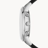 Emporio Armani Giovanni Chronograph Black Dial Black Leather Strap Watch For Men - AR11431