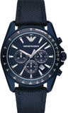 Emporio Armani Sportivo Chronograph Blue Dial Blue Nylon Strap Watch for Men - AR6132
