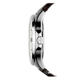 Armani Exchange Whitman Silver Dial Brown Leather Strap Watch For Men - AX2100