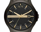 Armani Exchange Hampton Chronograph Black Dial Black Steel Strap Watch For Men - AX2413