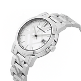 Burberry The City White Dial Silver Steel Strap Watch for Women - BU9144