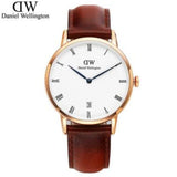 Daniel Wellington Dapper St Mawes White Dial Brown Leather Strap Watch For Women - DW00100091