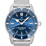 Breitling Superocean Heritage B20 Automatic 44 Blue Dial Silver Mesh Bracelet Watch for Men - AB2030161C1A1