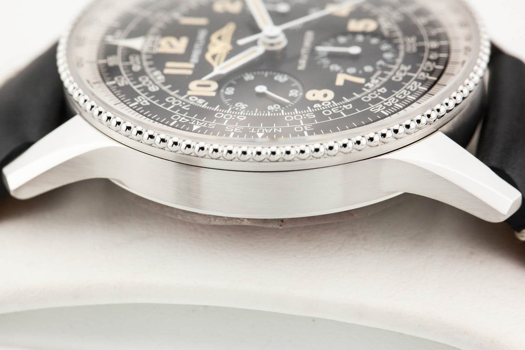 Breitling Navitimer Ref. 806 1959 Re-Edition Black Dial Brown Leather Strap Watch for Men - AB0910371B1X1