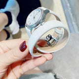 Burberry Utilitarian White Dial White Leather Strap Watch for Women - BU7846