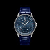 Breitling Navitimer Automatic 35 Blue Dial Blue Leather Strap Watch for Men - A17395161C1P1
