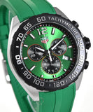 Tag Heuer Formula 1 Chronograph Green Dial Green Rubber Strap Watch for Men - CAZ101AP.FT8056