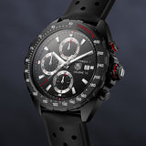 Tag Heuer Formula 1 Automatic Chronograph Black Dial Black Leather Strap Watch for Men - CAZ2011.FT8024