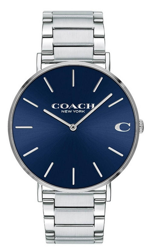 Coach Charles Blue Dial Silver Steel Strap Watch for Men - 14602429