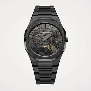 D1 Milano Ultra Thin Two Tone Black Steel Strap Watch for Men - D1-UTBJ31