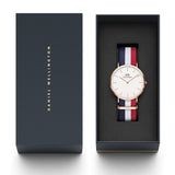 Daniel Wellington Classic Cambridge White Dial Two Tone NATO Strap Watch For Men - DW00100003