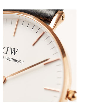 Daniel Wellington Classic Bristol White Dial Brown Leather Strap Watch For Women - DW00100039