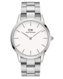 Daniel Wellington Iconic White Dial Silver Steel Strap Watch For Men - DW00100341