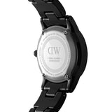 Daniel Wellington Iconic Link Ceramic Black Dial Black Steel Strap Watch For Women - DW00100415