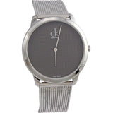 Calvin Klein Minimalist Black Dial Silver Mesh Bracelet Watch for Men - K3M2112X