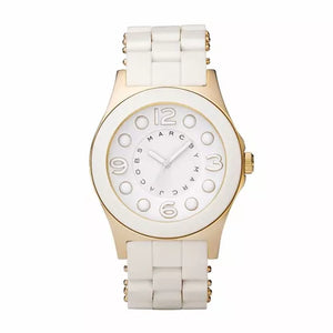 Marc Jacobs Pelly White Dial White SIlicone Strap Watch for Women - MBM2525