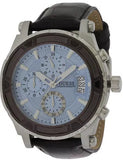 Guess Pinnacle Chronograph Quartz Blue Dial Brown Leather Strap Watch For Men - W0673G1