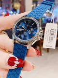 Michael Kors Mini Pilot Pave Blue Dial Blue Silicone Strap Watch for Women - MKO1004