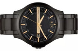 Armani Exchange Hampton Chronograph Black Dial Black Steel Strap Watch For Men - AX2413