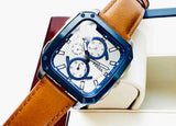 Fossil Inscription Multifunction Silver Dial Brown Leather Strap Watch for Men - BQ2658