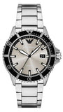 Emporio Armani World Explorer Silver Dial Silver Steel Strap Watch for Men - AR11683