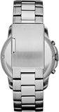 Fossil Grant Chronograph Black Dial Silver Steel Strap Watch for Men - FS4736