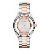 Marc Jacobs Tether Transparent White Dial Two Tone Steel Strap Watch for Women - MBM3436