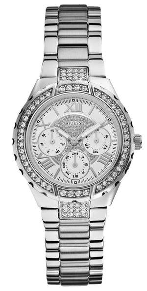 Guess Viva Quartz Silver Dial Silver Steel Strap Watch For Women - W0111l1