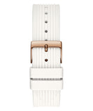 Guess Athena White Dial White Rubber Strap Watch For Women - GW0030L3