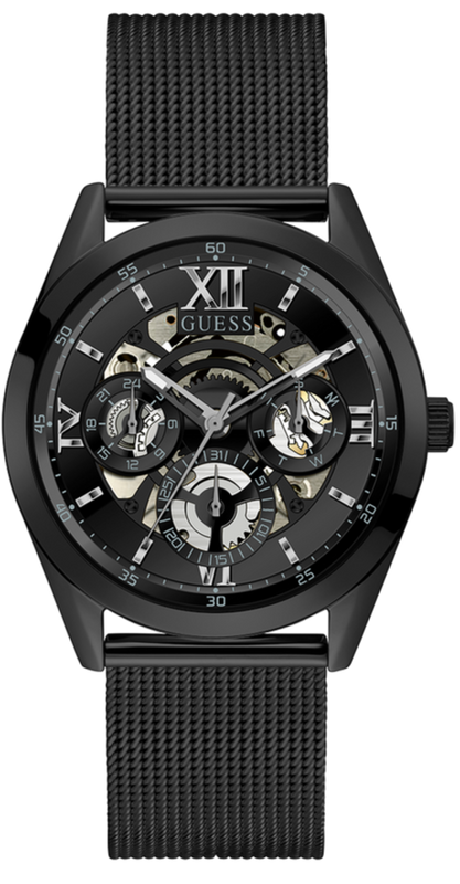 Guess Analog Multifunction Black Dial Black Mesh Bracelet Watch for Men - GW0368G3