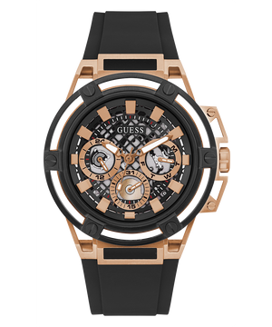 Guess Matrix Multifunction Black Dial Black Rubber Strap Watch For Men - GW0423G5