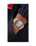 Guess Track Grey Dial Gold Steel Strap Watch for Men - GW0426G2