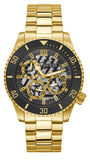 Guess Axle Multifunction Black Dial Gold Steel Strap Watch For Men - GW0488G2