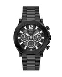 Guess Edge Chronograph Black Dial Black Steel Strap Watch For Men - GW0539G3