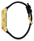 Guess Asteria Multifunction Gold Dial Black Rubber Strap Watch For Women - GW0620L2