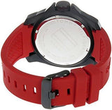 Tommy Hilfiger Windsurf Black Dial Red Rubber Strap Watch for Men - 1791112