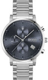 Hugo Boss Integrity Chronograph Blue Dial Silver Steel Strap Watch for Men - 1513779