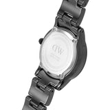 Daniel Wellington Iconic Link Ceramic Black Dial Black Steel Strap Watch For Women - DW00100415
