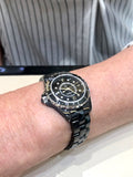 Chanel J12 Diamonds Black Dial Black Steel Strap Watch for Women - J12 H2569