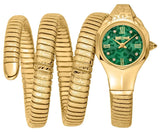 Just Cavalli Ravenna Green Dial Gold Steel Strap Watch for Women - JC1L271M0035