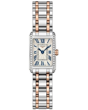 Longines Dolcevita Diamonds White Dial Two Tone Steel Strap Watch for Women - L5.258.5.79.7