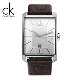 Calvin Klein Window Silver Dial Brown Leather Strap Watch for Men - K2M21126