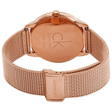 Calvin Klein Minimal White Dial Rose Gold Mesh Bracelet Watch for Men - K3M21626