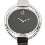 Calvin Klein Impetuous Black Dial Silver Steel Strap Watch for Women - K4F2N111