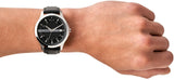 Armani Exchange Hampton Chronograph Black Dial Black Leather Strap Watch For Men - AX2101