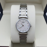 Longines La Grande Classique Diamonds White Dial Silver Steel Strap Watch for Women - L4.209.4.87.6
